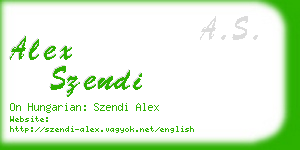 alex szendi business card